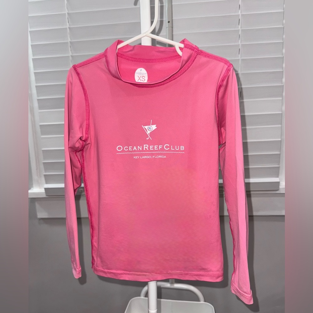 Pink Ocean Reef Club Long Sleeve Shirt Swim Rash Guard XS Girls